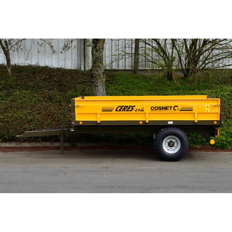 Benne à ridelles CERES 5.0 - Freinage Hydraulique - Pneu 11,5/65 - Cosnet Agricole Benne à ridelles CERES 5.0 - Freinage Hydraulique - Pneu 11,5/65 - Cosnet Agricole