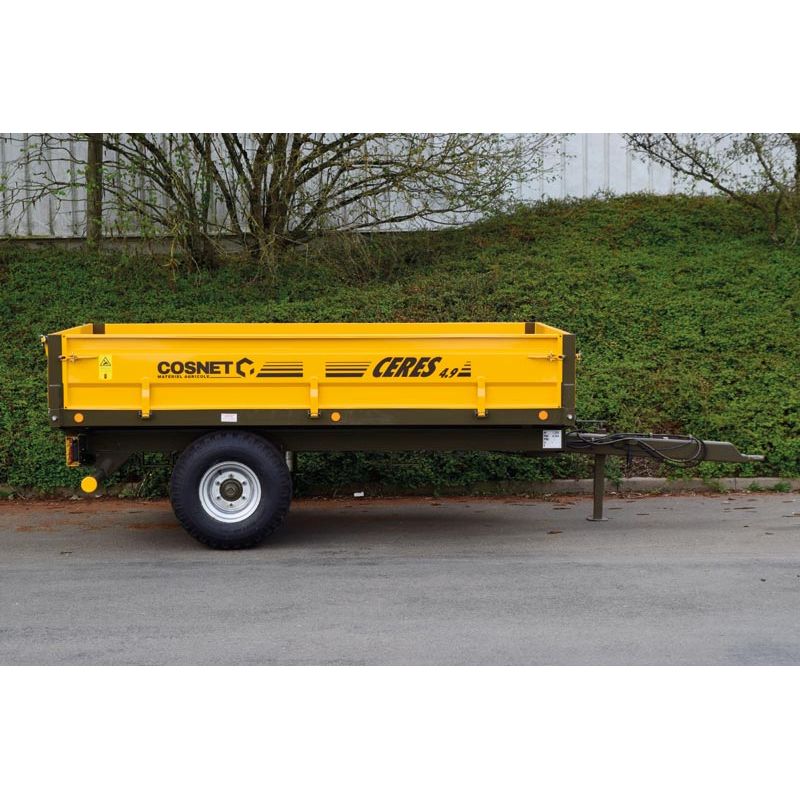 Benne à ridelles CERES 5.0 - Freinage Hydraulique - Pneu 11,5/65 - Cosnet Agricole Benne à ridelles CERES 5.0 - Freinage Hydraulique - Pneu 11,5/65 - Cosnet Agricole
