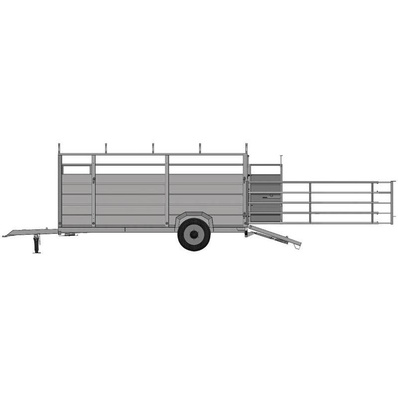 Barrières latérales extérieure sur chapes pour bétaillère - Long. 3/4 m sans découpe passage de roue - Cosnet Agricole